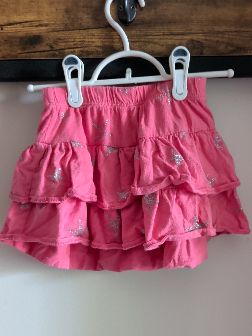 Gymboree Coral Pink Skirt with Silver Glitter star Detail